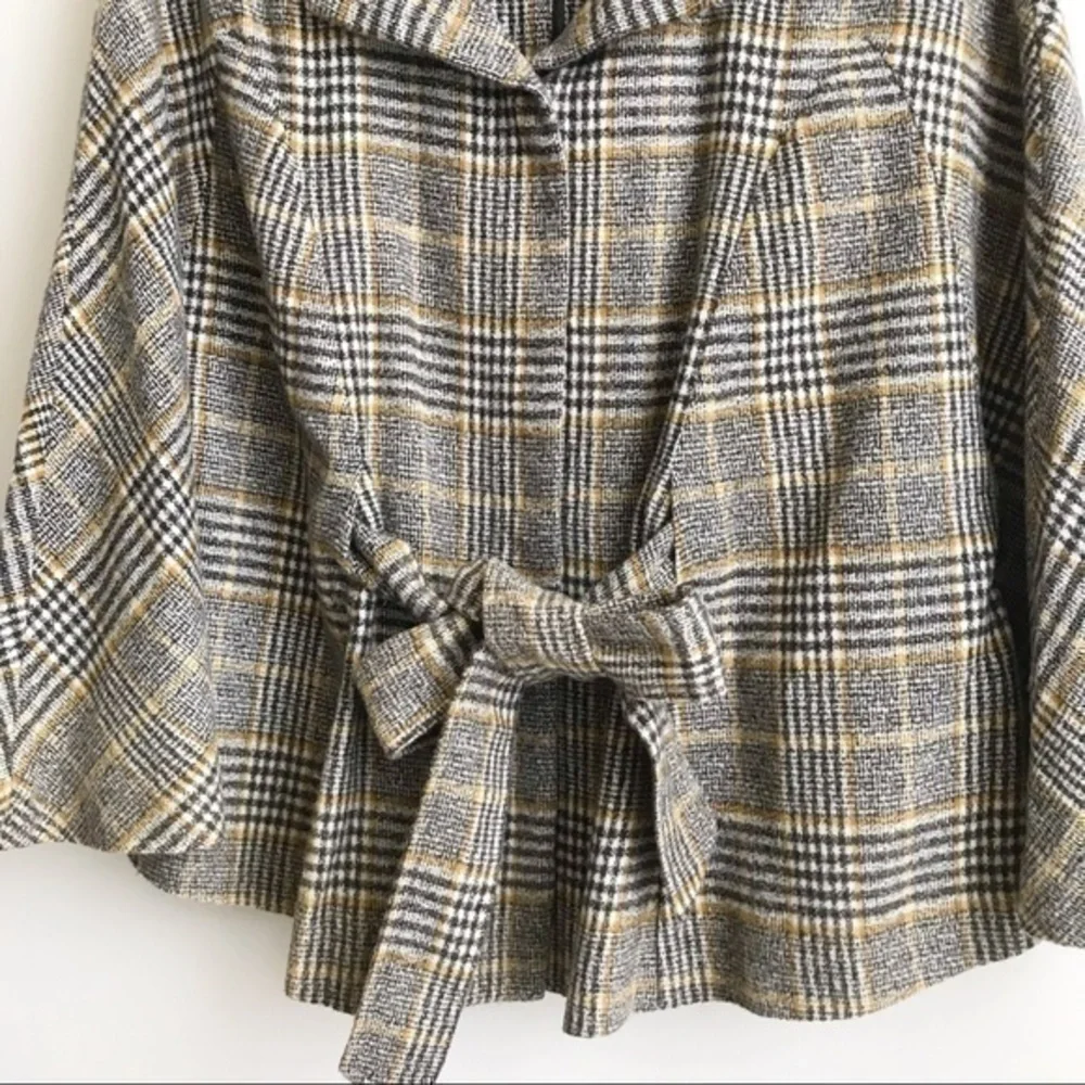 New York and Company plaid cape poncho